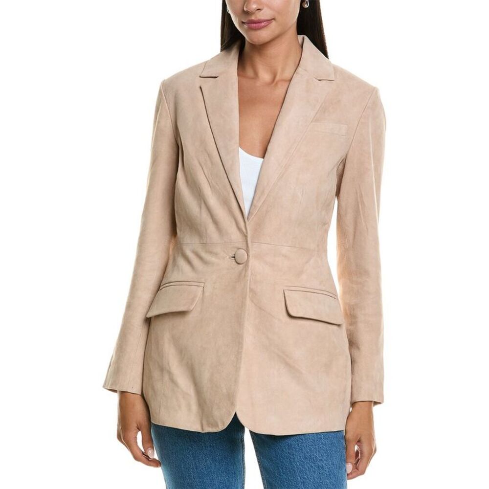 Walter Baker Womens Mia Leather Blazer, Brown